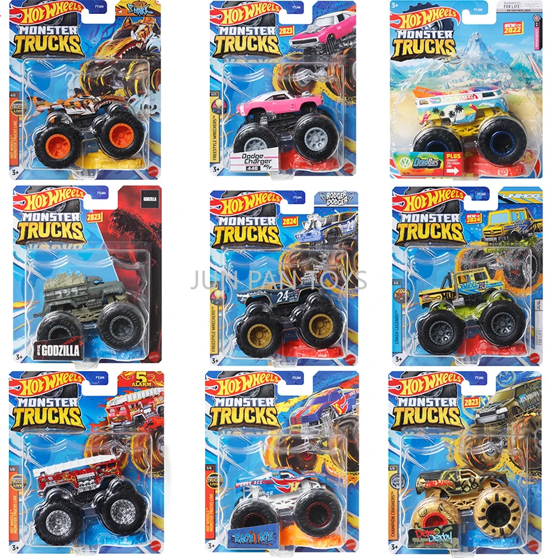 Original Hot Wheels Monster Trucks 1:64 Scale Regalo Per Bambini Monster Jam Diecast Jurassic World Ninja Turtles Car Model Boy Toys