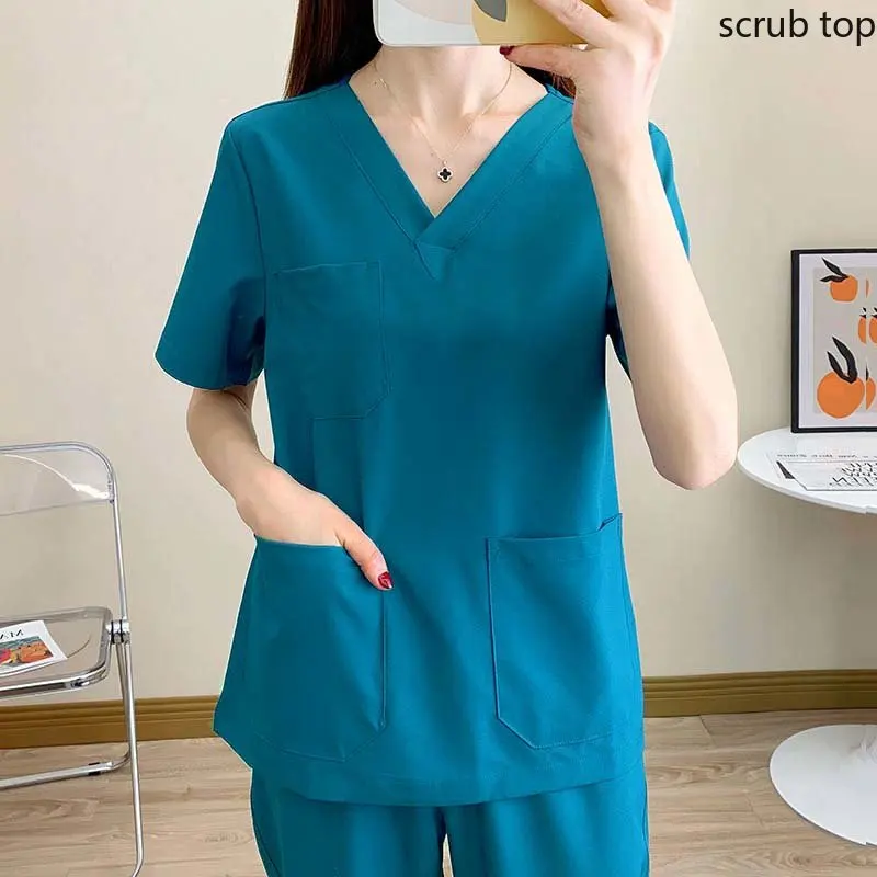 Stretching Scrub Top Plug Size Medical Uniforms High Quality Scrub Shirt Women Nursing Clothes