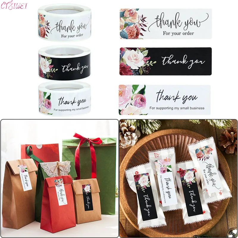 120Pcs Thank You for Your Order Stickers Labels for Envelope Sealing for Small Business Decor Sticker Stationery Package Decor