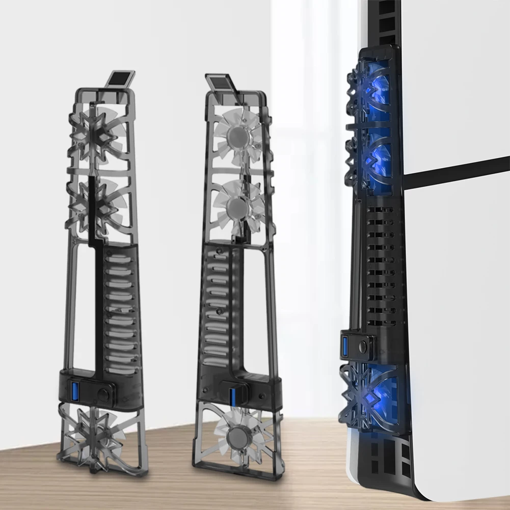 PS 슬림 디스크 및 디지털 에디션용 냉각 선풍기, 게임 콘솔, RGB LED 조명, 저소음, 효율적인 냉각 선풍기