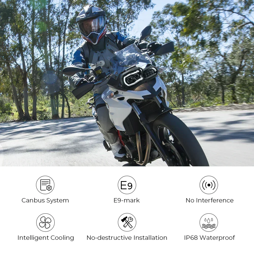 Grande venda! Motocicleta completa faróis de LED, E-mark luzes aprovadas, Montagem para BMW F650GS F700GS F800GS ADV F800R