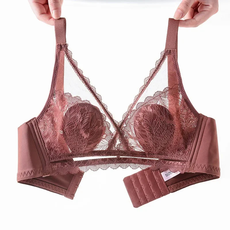 

New Thin Lace Sexy Underwear Female Rabbit Ears No Underwire Big Chest Small Adjustable Comfortable Push-up Bra