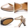 Women Standard Shoes Pearlescent Ladies Ballroom Dance Shoes Closed Toe Salsa Shoes Rubber Soft Outsole Modern Dance Low Heel 6