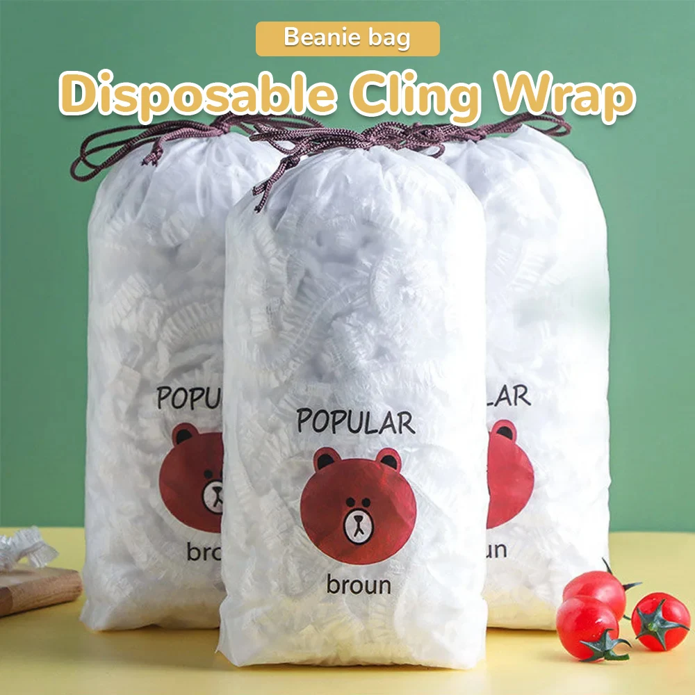 1000pcs bear cling film set, disposable set, leftover food grade cling film fruit preservation