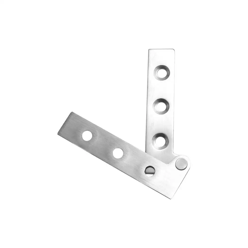 2PCS Chicken beak Hidden Hinges Seven-word Inset Invisible Door Pivot Hinge 360 Degree Rotating Stainless Steel