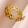 Bagues en acier inoxydable 316L pour femmes, couleur or réglable, petite étoile ouverte, bijoux féminins, cadeaux de mariage, nouvelle tendance