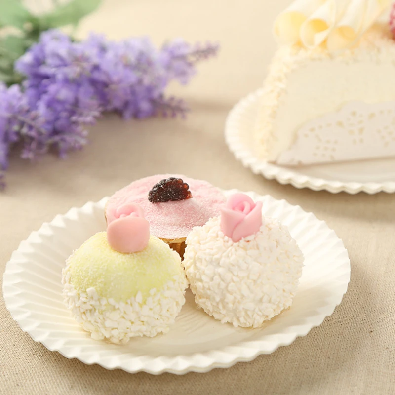Rectangle round disposable dessert cake plate wedding party environmental protection paper plate tableware