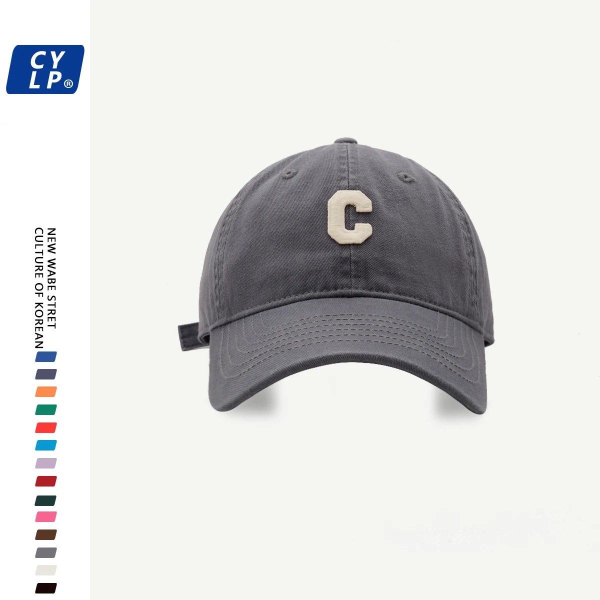 Gray 28-new c letter baseball cap