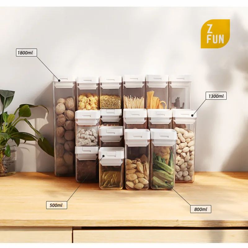 Contenitori per alimenti contenitori da cucina barattoli ermetici per  cereali sfusi Pasta, organizzatori da cucina per dispensa scatola Organizer  con coperchio casa - AliExpress