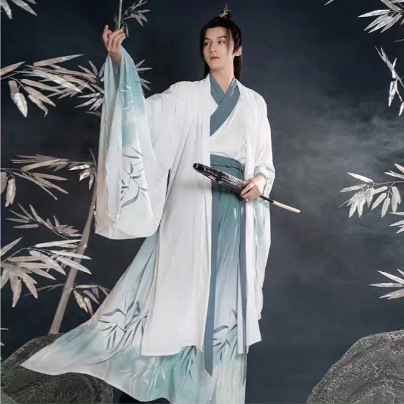 Hanfu-Conjunto de traje bordado Original para hombres y mujeres, ropa tradicional china, espectáculo de escenario para adolescentes, vestido de Cosplay de Halloween