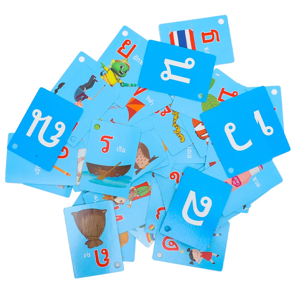 

45 Pcs Study Cards Animal Flash Alphabet Arab Toy Thai Language Learning Materials Paper Child