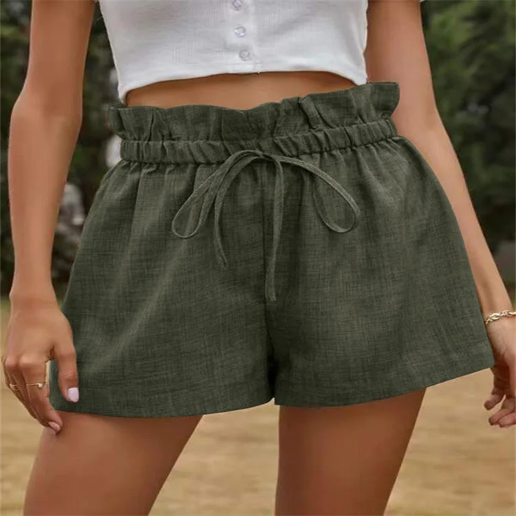 Summer Casual Comfortable Shorts 2022 Europe and the United States New High-waisted Lace-up Loose Wide-leg Pants Women bape shorts