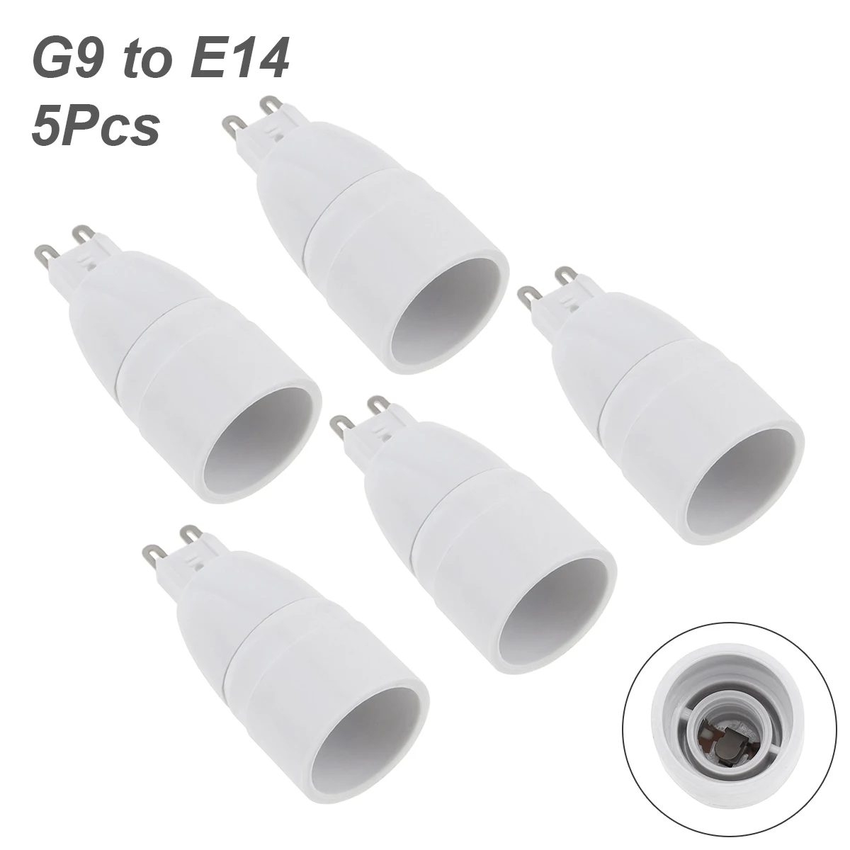 

5pcs G9 to E14 Socket Adapter Converter LED Bulb Light Holders Chandelier Lamp Adapter Socket Changer Lighting Accessories