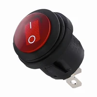 1Pcs on / off SPST Round waterproof boat LED rocker switchlight 12V 220V power button switch on off on тумблер лодка - Image 5