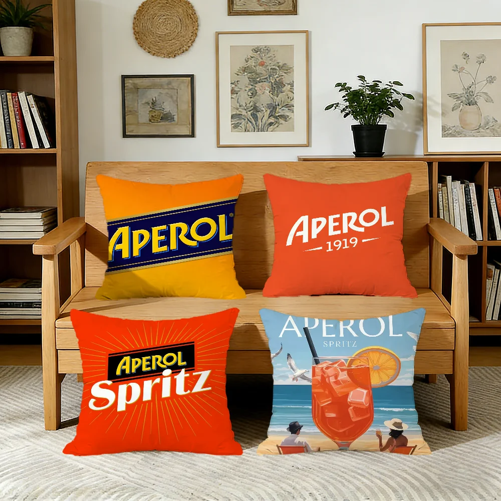 A-Aperol 로고 S-Spritz-z 쿠션 커버 베개 인쇄용 소파 장식 홈 카룸..