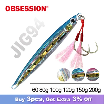 OBSESSION 10pcs/bag 2/0-7/0 Jigging Hooks Luminous Pike Saltwater Fishing  Hook Barbed Shank Twin Assist Hooks For Slow Jig Lures - AliExpress