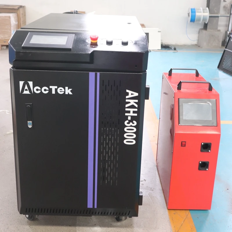 

Fiber Laser Welder AKH-3000 2023 New Design 3000w with Double Wire feeding 0-9mm Welding Ability