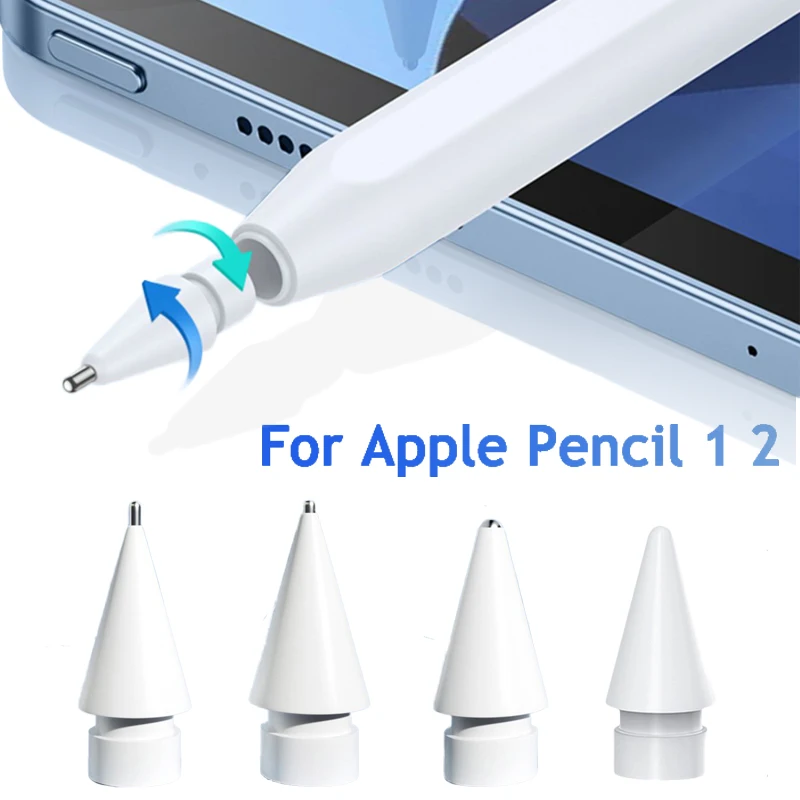 Pencil Tips Fits for Apple 1st 2nd Gen IPad Pencil Upgraded Metal Wear-Resistant Replacement Nib Stylus for Applepencil 1 2