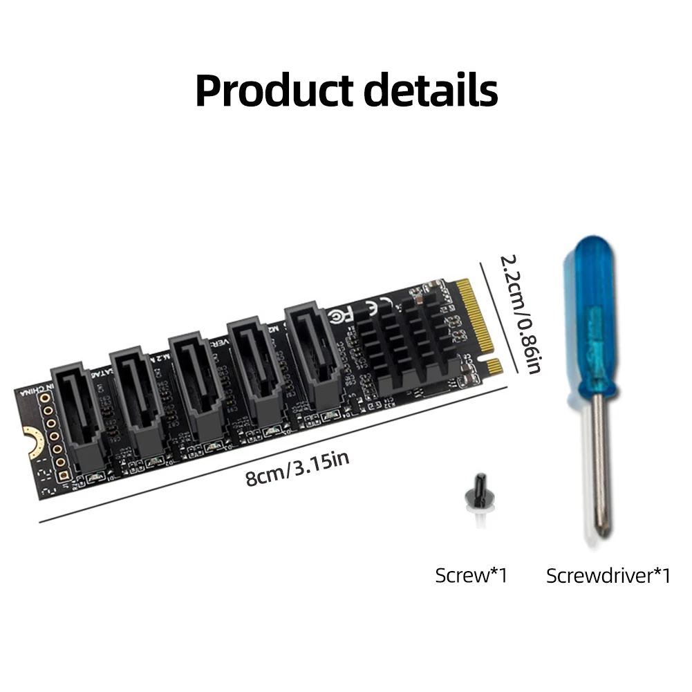 맥 OS 윈도우 리눅스용 M.2 M 키 PCI 익스프레스-SATA 3.0 SSD 어댑터 카드, JMB585 칩셋 확장 카드 어댑터 지지대