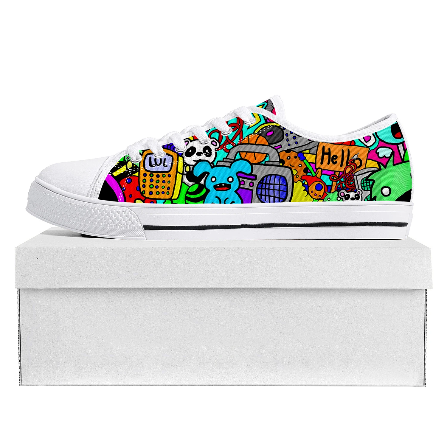 Graffiti Monsters Street Art Low Top High Quality Sneakers Mens Womens Teenager Tailor-made Shoe Canvas Sneaker Couple Shoes