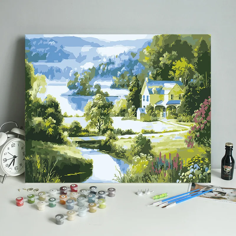 

147630 diy digital oil painting oil painting acrylic flower painting explosion hand-filled landscape painting