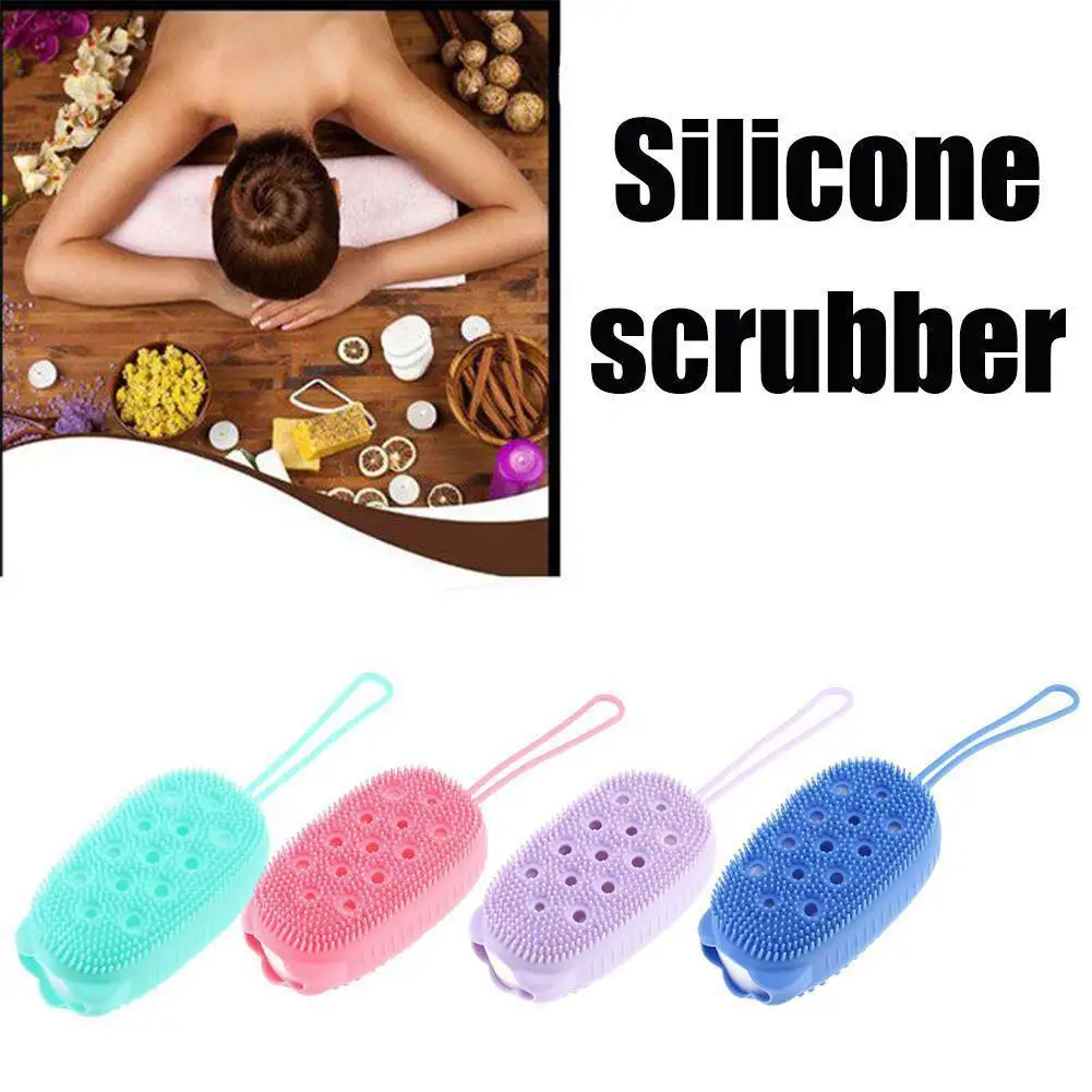 Spazzola da bagno a bolle in Silicone morbido spazzola da doccia per massaggio spazzole da bagno spazzola per massaggio multicolore pulita doccia per la pelle sfregamento in controcorrente S O9V5