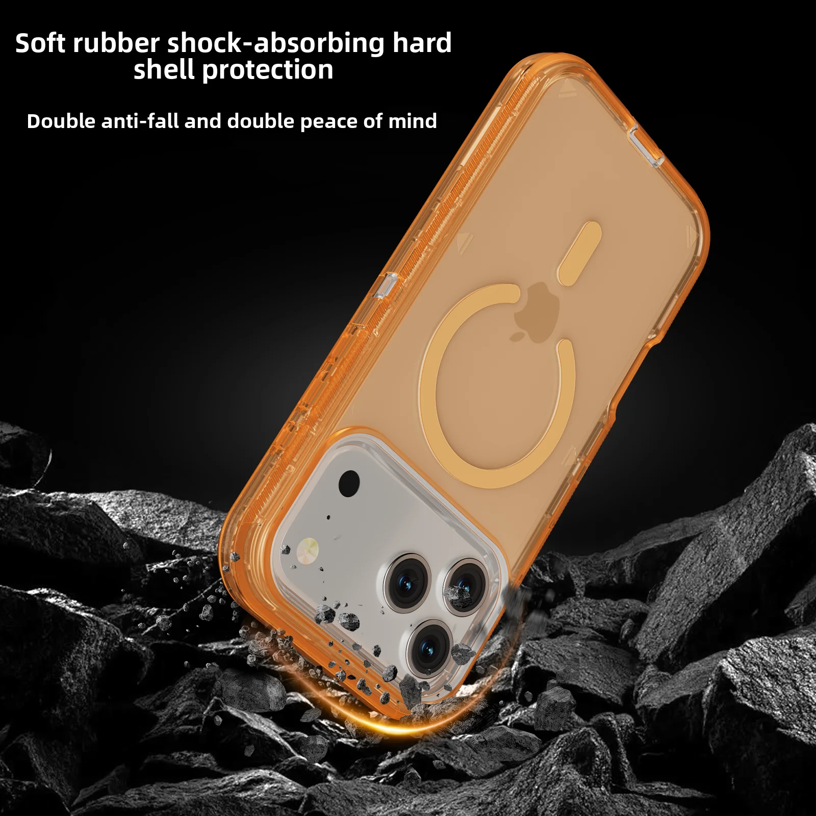 3-in-1 Military Armor Clear Magnetic Charging Case with Enhanced Shockproof Cover