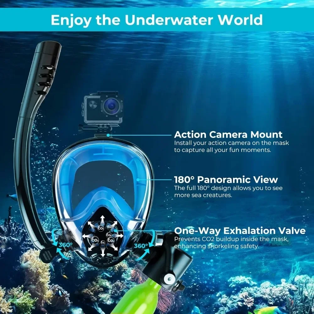 シュノーケルマスク付きダイビングタンク、ミニスキューバポータブル肺