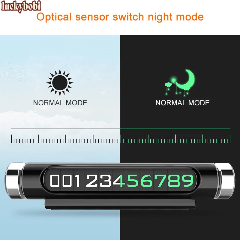 Светящаяся Автомобильная Временная парковочная карта вращающаяся табличка с