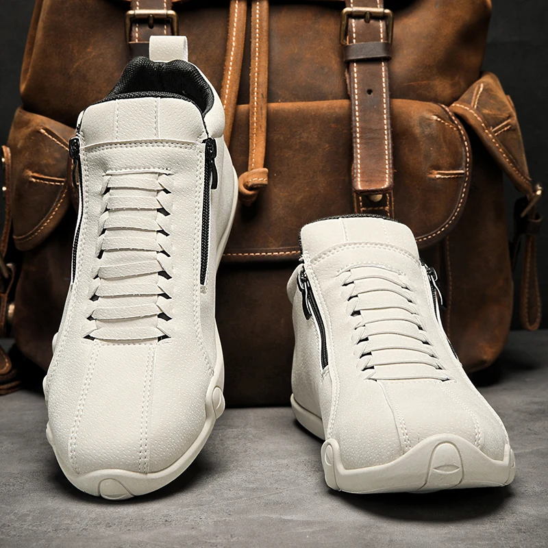 남성용 미드 탑 캐주얼 신발, 남성 스포츠 신발, 앵클 부츠, 플랫 바닥, 한국 작업 신발, 학생 클래식 용수철, 신제품