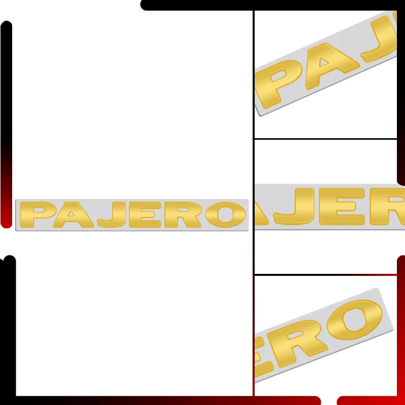 PAJERO 금속 차체 엠블럼 밝은 블랙 크롬 실버 골든 옐로우 배지, 미쓰비시 액세서리용 3D 스티커 테일 데칼