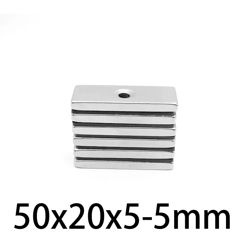 50x20x5-5mm Strong Block แม่เหล็กแม่เหล็กพร้อม 5 มม.สําหรับตู้เย็น,DIY,อาคาร,วิทยาศาสตร์,หัตถกรรม 50x20x-5-5 50*20*5-5 1