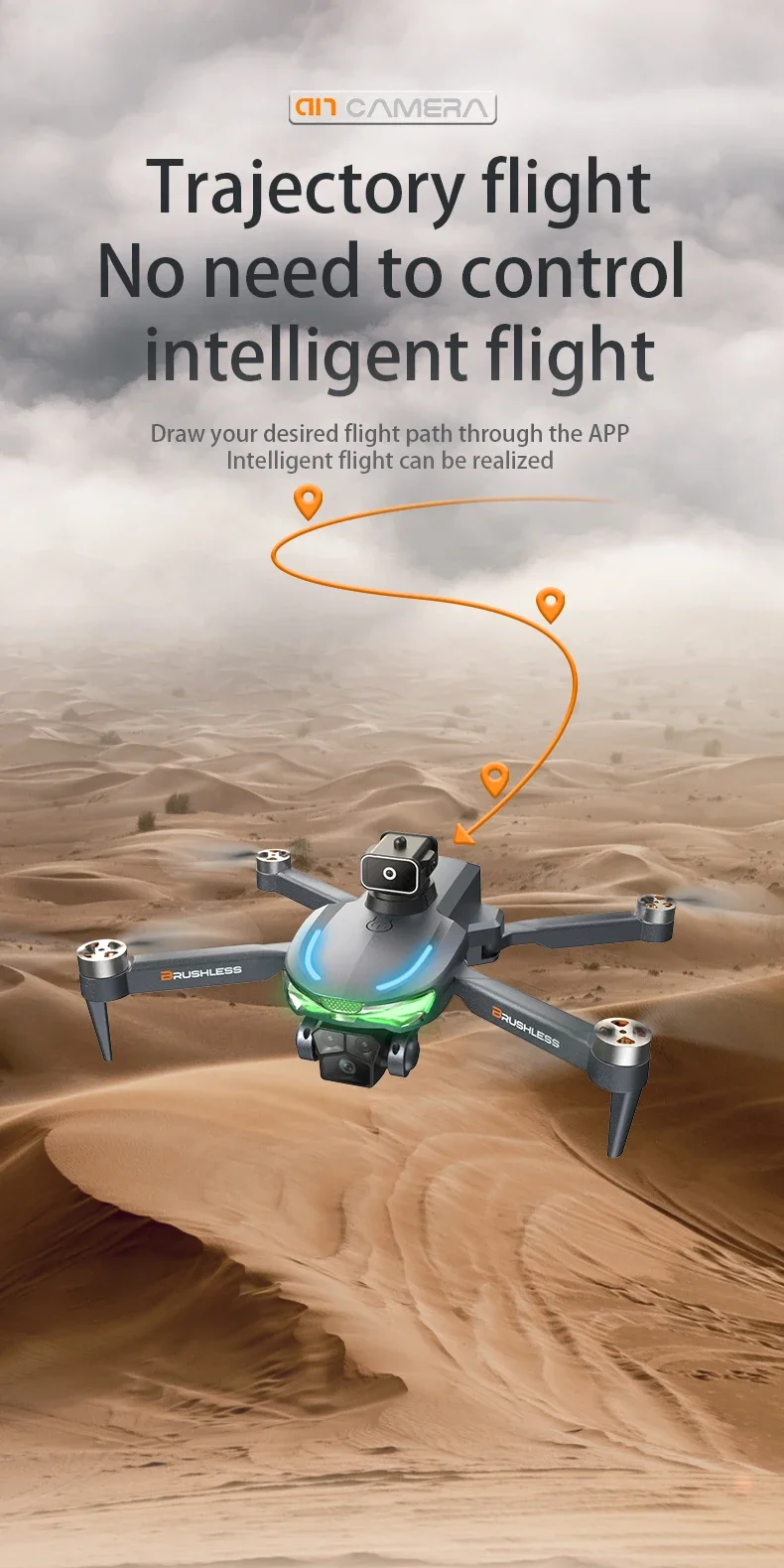 Dron sin escobillas de alta definición para fotografía aérea, cuadricóptero plegable para evitar obstáculos, avión de control remoto, juguete para niño