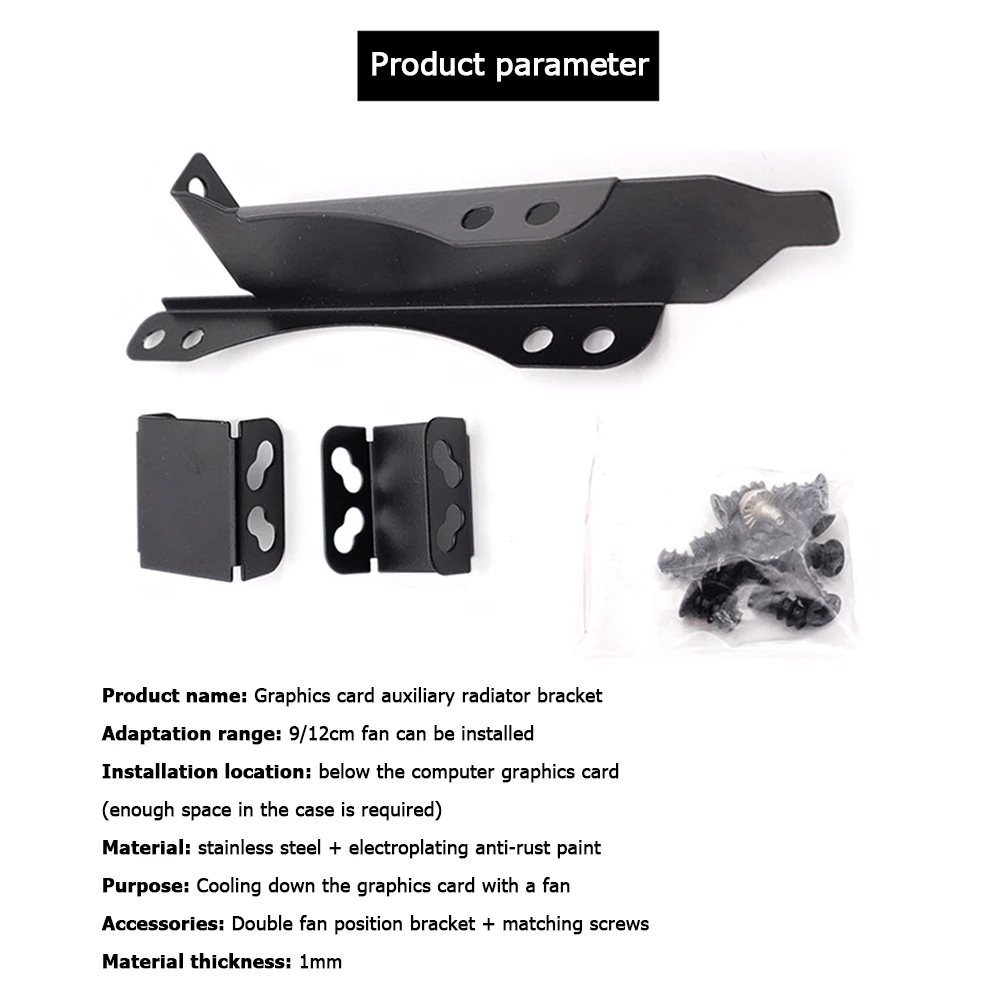 Graphics Card Cooler Dual Fan Mount Rack PCI Slot Bracket for 90mm 120mm Fan