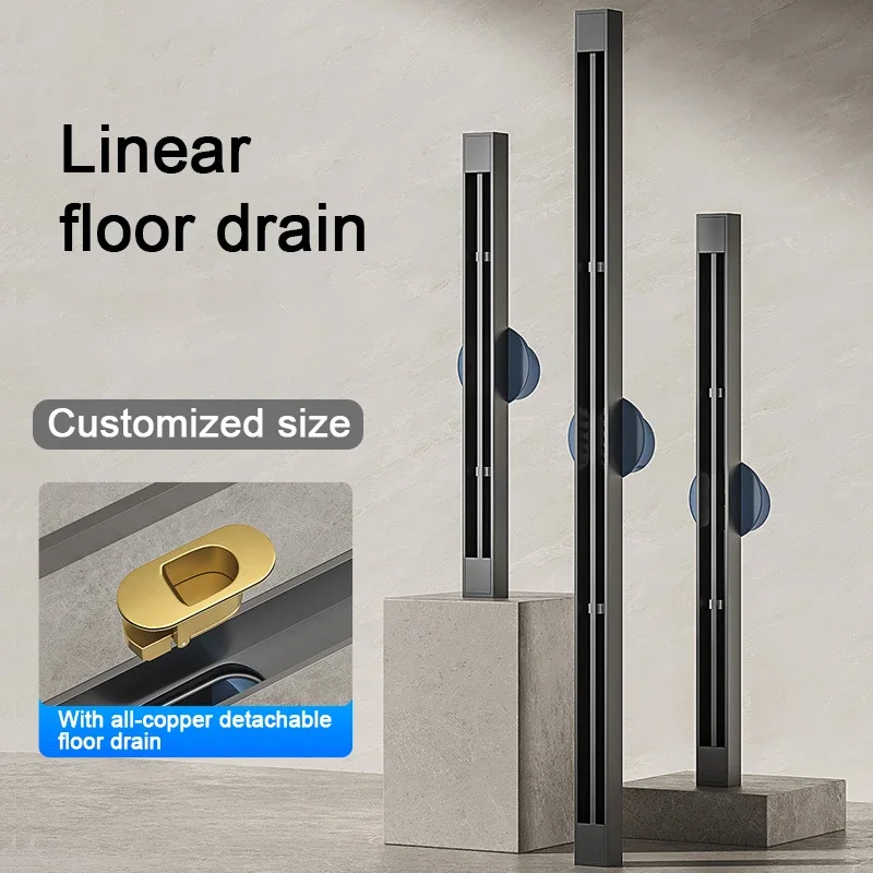 

Stainless Steel Floor Drain 3.2cm Wide Linear Narrow Shower Drain Anti-odor Copper Core Drainage Bathroom Balcony Strainer