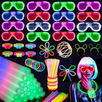 Glow Party Set – 250PCS LED Foam Sticks & Neon Glasses 1