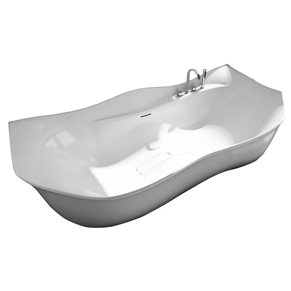2050x880x630mm Solid Surface Stone Acrylic Bathtub Freestanding Floor Mounted Integrated Corian Tub WD012A 3
