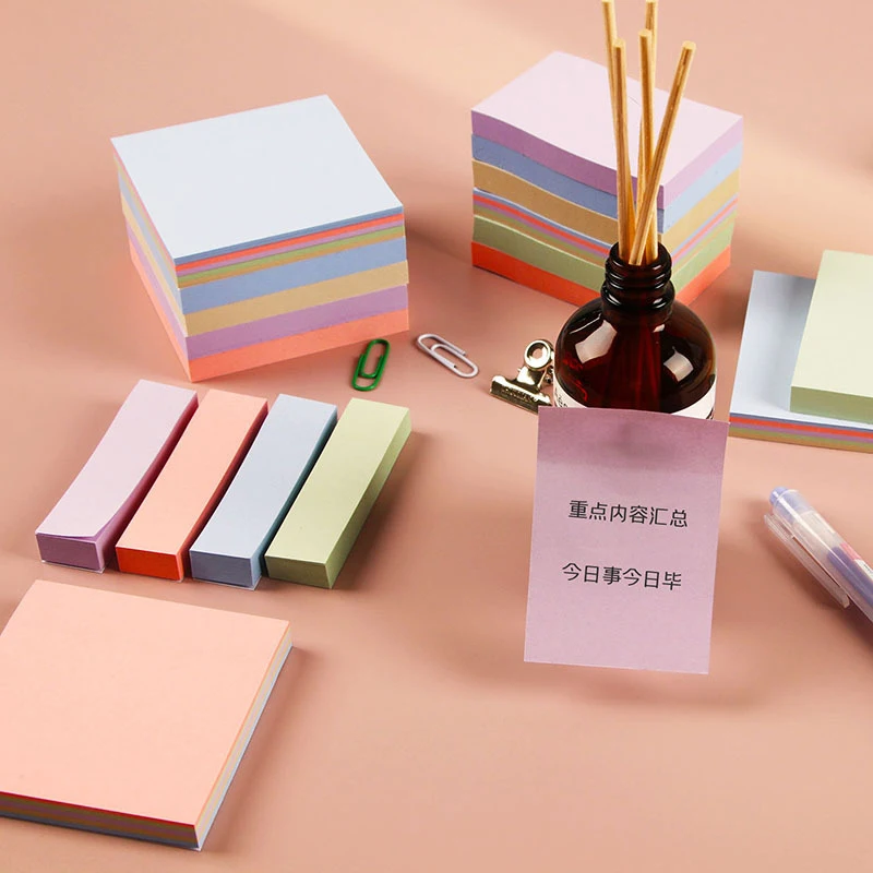 Morandi 컬러 포스트 노트, 컬러 학생 문구, 메시지 노트, 사무실 손으로 찢어진 노트, 붙여 넣기 가능, 도매