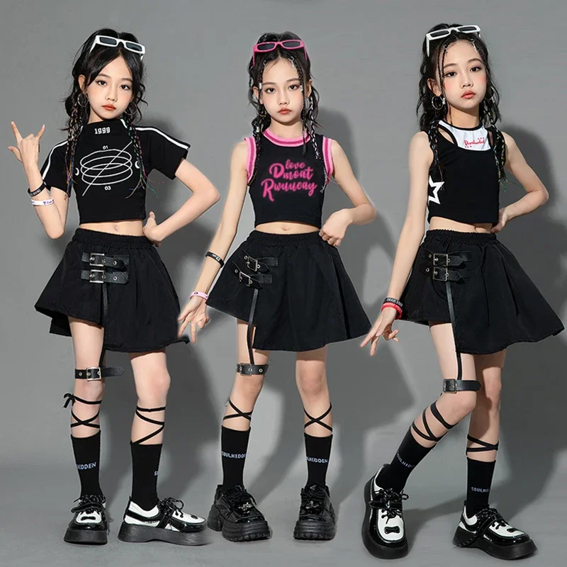 

Summer Girls Jazz Dance Costumes Kids Tide Cool Fried Street Stage Clothes Suit Children Hip Hop Dance Performance Clothes