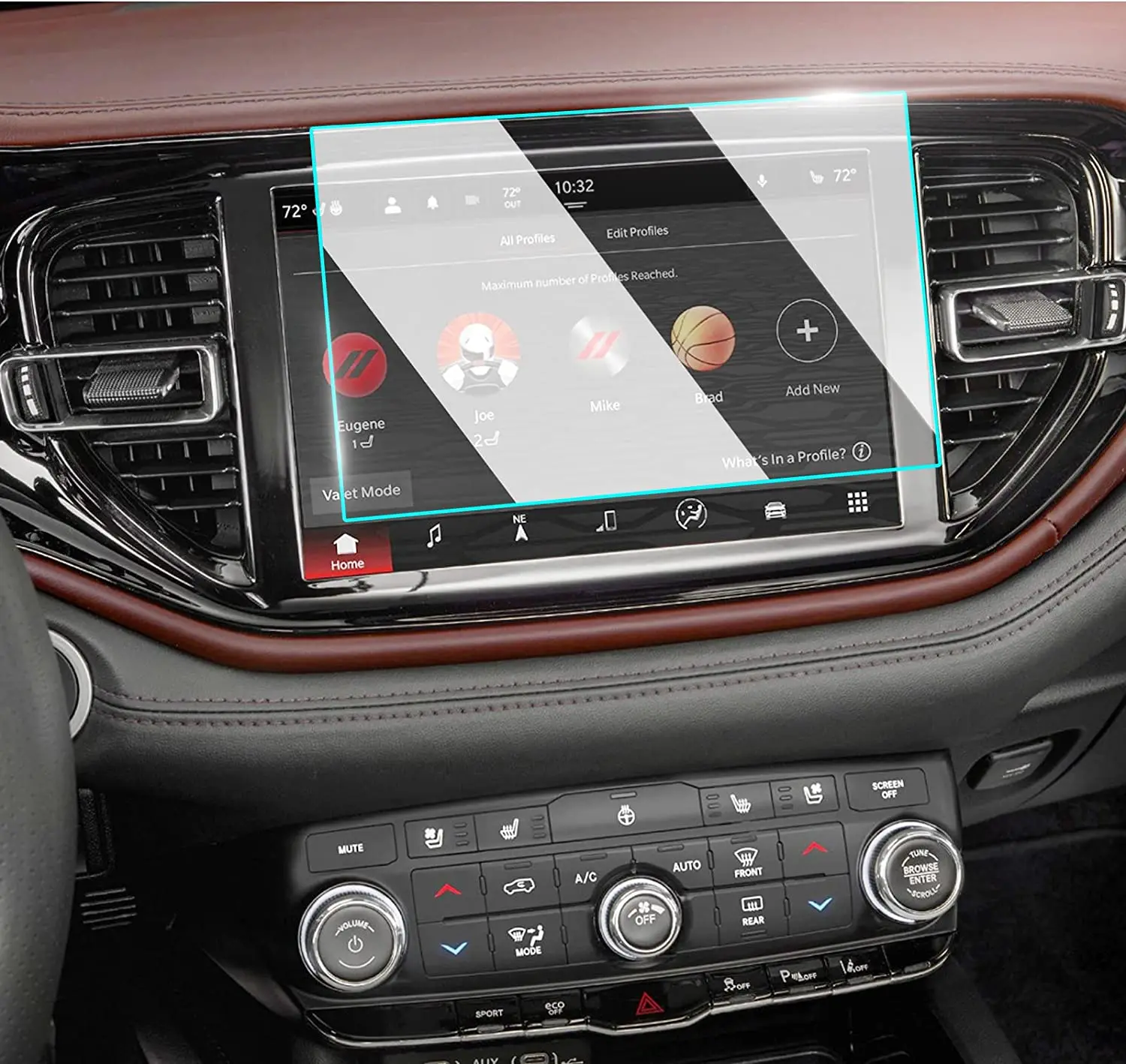 Защитная пленка для Jeep Grand Cherokee L и Dodge Durango 2021 2022 2023 10,1 дюйма