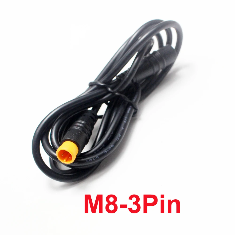 Durable Waterproof E-Bike Speed Sensor Extension Cable - 1M Male to Female Connector
