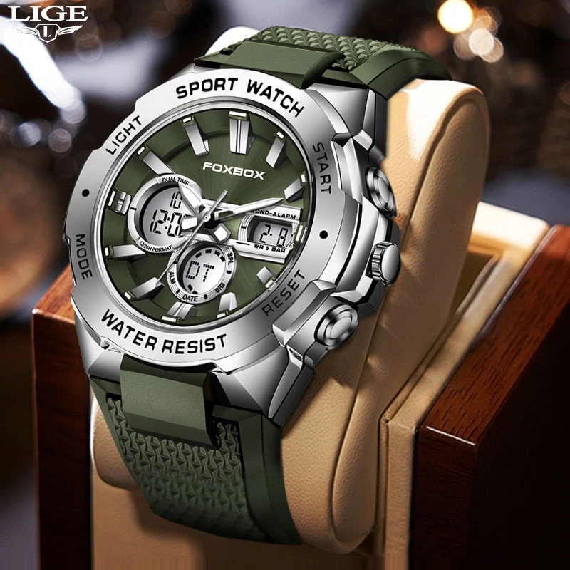 

LIGE Top Luxury Brand Men's Watches Military Sport Chronograph Fashion Quartz Wristwatch Waterproof Clock Relogio Masculino 2023