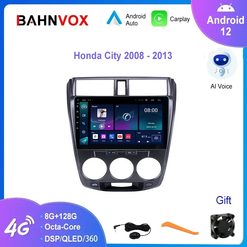 

10.1" Android 12 Car Radio for Honda City 2008-2013 GPS Navigation Multimedia Video Player Carplay Screen Stereo Head Unit 2din