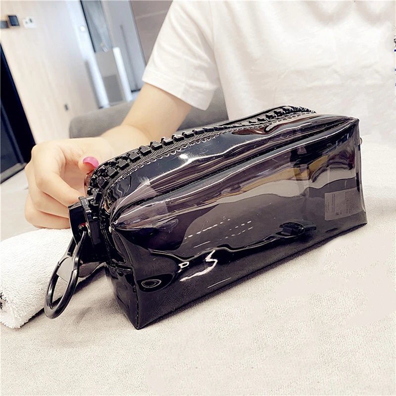 

PVC Makeup Bag Waterproof Travel Toiletries Bag Zipper Wash Toiletry Pouch Small Portable Clutch Handbag Storage Bags Organizers