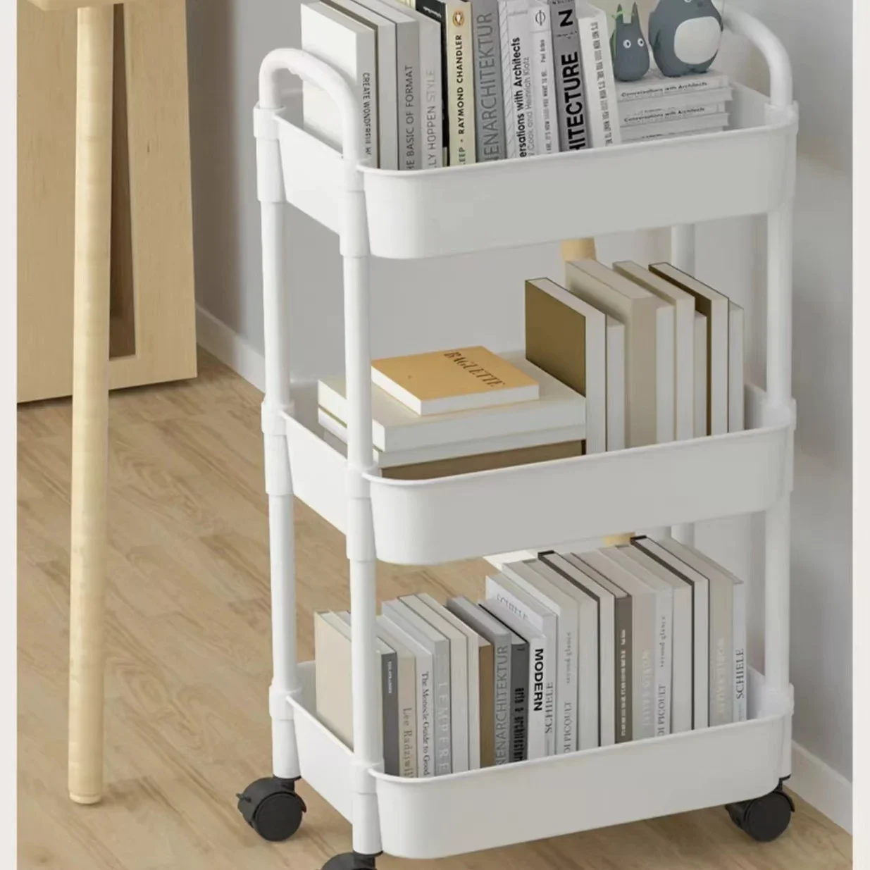 Household Multi-layer Small Cart Storage Rack Floor To Floor Kitchen Bedroom Bathroom Storage Rack With Wheels