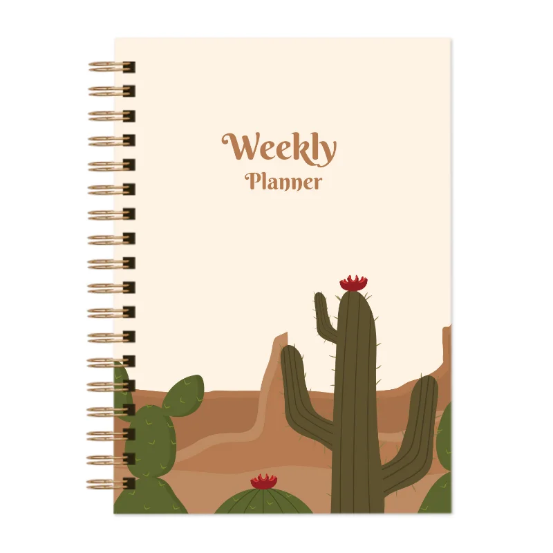 a4 botanical cacti italiano kokonote weekly planner pad