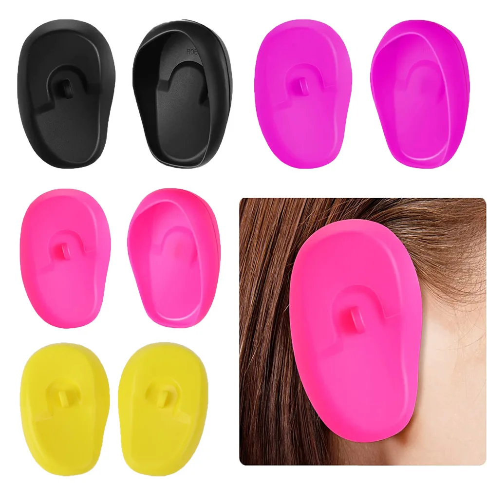 2PCS Hair Dye Ear Cover Silicone Ear Protectors Disposable Shower