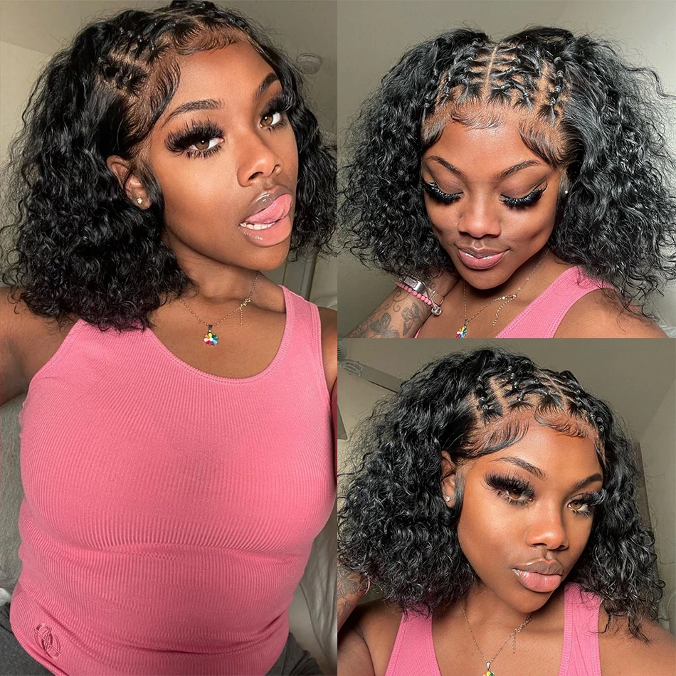 28 Inch Deep Wave HD Lace Frontal Wig Human Hair 150% Density Curly Human Hair  Wigs for Black Women 13x4 Lace Wigs Deep Wave Pre Plucked Lace Front Wigs  Human Hair Bleached