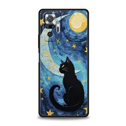 Van Gogh Starry Sky Cat Soft TPU Phone Case - Redmi Note 14 Pro5G (A1)