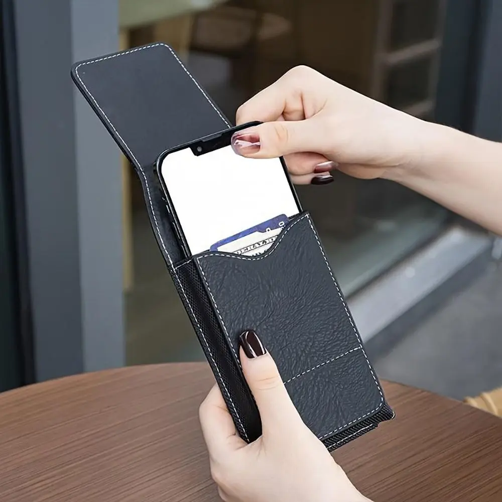 PU Leather Phone Waist Pack with Belt Clip – Outdoor Camping Universal Pouch